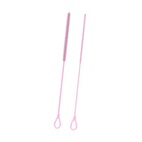 Maxbell 2 Pieces Silicone Straw Cleaner Brushes Reusable for Drinking Straw Keyboard Pink