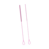 Maxbell 2 Pieces Silicone Straw Cleaner Brushes Reusable for Drinking Straw Keyboard Pink