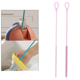 Maxbell 2 Pieces Silicone Straw Cleaner Brushes Reusable for Drinking Straw Keyboard Pink