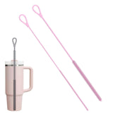 Maxbell 2 Pieces Silicone Straw Cleaner Brushes Reusable for Drinking Straw Keyboard Pink