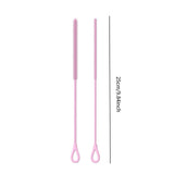 Maxbell 2 Pieces Silicone Straw Cleaner Brushes Reusable for Drinking Straw Keyboard Pink