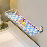 Maxbell Shower Shelf Toiletries Organization Punch Modern Bathroom Storage Rack blue and yellow