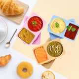 Maxbell 3 Pieces Snack Containers with Lids Silicone for Picnics Take Out Condiments