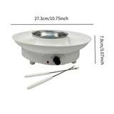Maxbell Electric Fondue Pot Set EU Plug Kitchen Gadgets for Dippings Entrees Candies White