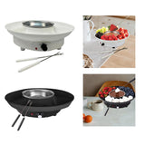 Maxbell Electric Fondue Pot Set EU Plug Kitchen Gadgets for Dippings Entrees Candies White
