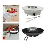 Maxbell Electric Fondue Pot Set EU Plug Kitchen Gadgets for Dippings Entrees Candies White