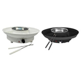 Maxbell Electric Fondue Pot Set EU Plug Kitchen Gadgets for Dippings Entrees Candies White