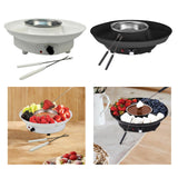Maxbell Electric Fondue Pot Set EU Plug Kitchen Gadgets for Dippings Entrees Candies White