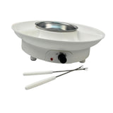 Maxbell Electric Fondue Pot Set EU Plug Kitchen Gadgets for Dippings Entrees Candies White