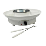 Maxbell Electric Fondue Pot Set EU Plug Kitchen Gadgets for Dippings Entrees Candies White