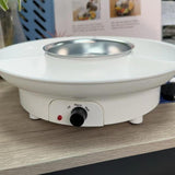 Maxbell Electric Fondue Pot Set EU Plug Kitchen Gadgets for Dippings Entrees Candies White