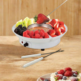 Maxbell Electric Fondue Pot Set EU Plug Kitchen Gadgets for Dippings Entrees Candies White