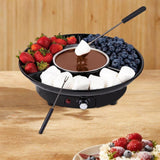 Maxbell Electric Fondue Pot Set EU Plug Kitchen Gadgets for Dippings Entrees Candies Black