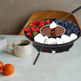 Maxbell Electric Fondue Pot Set EU Plug Kitchen Gadgets for Dippings Entrees Candies Black