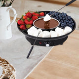 Maxbell Electric Fondue Pot Set EU Plug Kitchen Gadgets for Dippings Entrees Candies Black