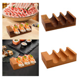 Maxbell Wood Sushi Tacos Holder Decor Display Stand for Food Themed Party Restaurant Deep Brown