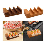 Maxbell Wood Sushi Tacos Holder Decor Display Stand for Food Themed Party Restaurant Deep Brown