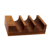 Maxbell Wood Sushi Tacos Holder Decor Display Stand for Food Themed Party Restaurant Deep Brown