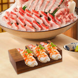 Maxbell Wood Sushi Tacos Holder Decor Display Stand for Food Themed Party Restaurant Deep Brown