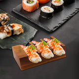 Maxbell Wood Sushi Tacos Holder Decor Display Stand for Food Themed Party Restaurant Deep Brown