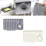 Maxbell Drain Tray Waterproof Accessories Silicone Countertop Sturdy Sink Drying Mat Gray