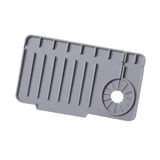 Maxbell Drain Tray Waterproof Accessories Silicone Countertop Sturdy Sink Drying Mat Gray