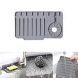 Maxbell Drain Tray Waterproof Accessories Silicone Countertop Sturdy Sink Drying Mat Gray