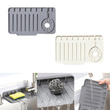 Maxbell Drain Tray Waterproof Accessories Silicone Countertop Sturdy Sink Drying Mat Gray