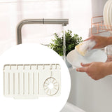 Maxbell Drain Tray Waterproof Accessories Silicone Countertop Sturdy Sink Drying Mat White