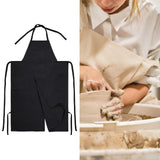 Maxbell Pottery Apron Simple Ceramic Clay Apron for Potters DIY Ceramic Sculpture Black