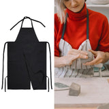 Maxbell Pottery Apron Simple Ceramic Clay Apron for Potters DIY Ceramic Sculpture Black