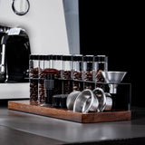 Maxbell Sealed Coffee Bean Cellars with Funnel Space Saving Tools Display Stand Rack