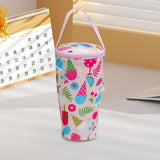 Maxbell Insulated Iced Coffee Cup Sleeve Beverage Holder for Hiking Traveling Picnic Pink
