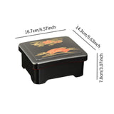 Maxbell Bento Box with Lid 750ml Rectangle Lunch Container for Sushi Catering Office Patterns B