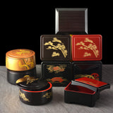 Maxbell Bento Box with Lid 750ml Rectangle Lunch Container for Sushi Catering Office Patterns B