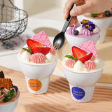 Maxbell 50 Pieces Reusable Plastic Ice Cream Bowls Set Accessory Frozen Yogurt Bowls