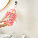 Maxbell Microfiber Hand Towel Quick Dry Small Funny with Hanging Loop Cleaning Cloth pink