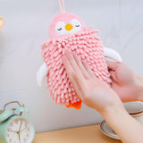 Maxbell Microfiber Hand Towel Quick Dry Small Funny with Hanging Loop Cleaning Cloth pink