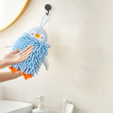 Maxbell Microfiber Hand Towel Quick Dry Small Funny with Hanging Loop Cleaning Cloth blue