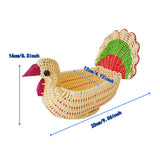 Maxbell Serving Basket Turkey Shape Bread Basket for Tabletop Household Dinning Room