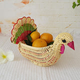 Maxbell Serving Basket Turkey Shape Bread Basket for Tabletop Household Dinning Room