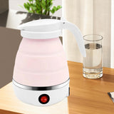 Maxbell Portable Folding Electric Kettle Foldable Water Kettle for Tea Coffee Picnic Pink