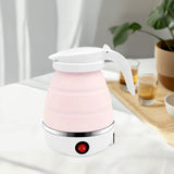 Maxbell Portable Folding Electric Kettle Foldable Water Kettle for Tea Coffee Picnic Pink