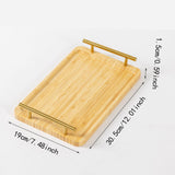 Maxbell Serving Tray Portable Bamboo with Handle Bathroom Tray for Hotel Fruit Cafes S