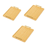 Maxbell Serving Tray Portable Bamboo with Handle Bathroom Tray for Hotel Fruit Cafes S