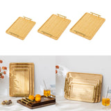 Maxbell Serving Tray Portable Bamboo with Handle Bathroom Tray for Hotel Fruit Cafes S