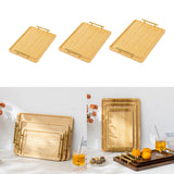 Maxbell Serving Tray Portable Bamboo with Handle Bathroom Tray for Hotel Fruit Cafes S