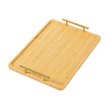 Maxbell Serving Tray Portable Bamboo with Handle Bathroom Tray for Hotel Fruit Cafes S