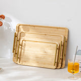 Maxbell Serving Tray Portable Bamboo with Handle Bathroom Tray for Hotel Fruit Cafes S