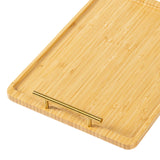 Maxbell Serving Tray Portable Bamboo with Handle Bathroom Tray for Hotel Fruit Cafes M